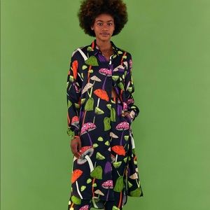 FARM RIO MUSHROOMS SHIRT DRESS
